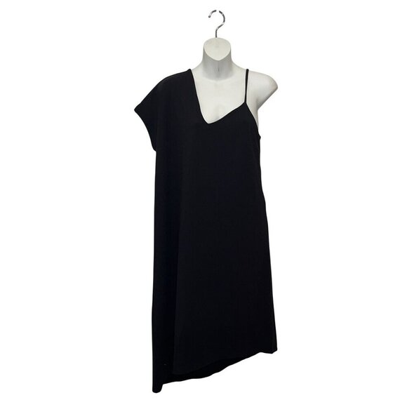 NWT Banana Republic Asymmetrical Black One-Shoulder Strap Midi Dress Women's S - Picture 1 of 11